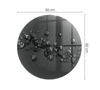 Plaque Verre Devant Cheminée Nuage Abstrait de Formes Noir Ronde Semi-circulaire