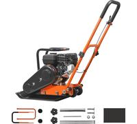 Plaque vibrante à essence SucceBuy, moteur 6,5 CV (196 cm³), 5600 tr/min, pression de compactage 10,5 kN, plaque 510 x 370 mm, appareil à guidage manuel pour les travaux de pavage, le compactage de l'
