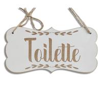 PlaqueMarket | Toilette Plaque de Porte en Bois Panneau à Suspendre Pancarte de WC Décoration de Maison Restaurant Décor GRAND 14,25 x 28,5 cm