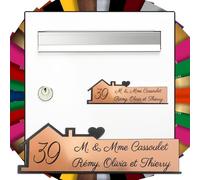 Plaques A Graver Plaque Boîte aux Lettres Personnalisée Ma Maison 3D - Nom Gravé - PVC Adhésif Anti-UV - 125x40mm - Épaisseur 1,6mm