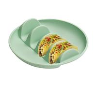 Plaques à tacos - Étagère à tacos en acier inoxydable | Assiette de cuisine réutilisable en silicone | Support avec séparateur | Plateau à omelette sûr pour lave-vaisselle et micro-ondes