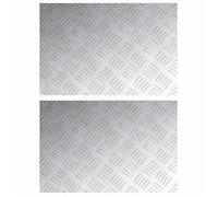 Plaques antidérapantes en caoutchouc - vidaXL - Motif géométrique - 60x40 cm - Argenté - Lot de 2 - Résistance à l'eau
