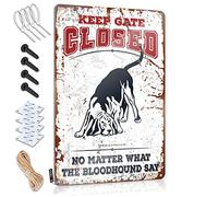 Plaques cadeaux imprimées pour garçons d'honneur | Keep Gate Closed No Matter What The Bloodhound Say Half pour la route et le salon (30 x 40 cm)