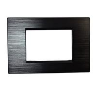 Plaques compatibles avec Bticino Living light Living Iinternational Modèle carré en technopolymère brossé plaque 3 4 7 modules placés pour supports LN4703 et N4703 (4 modules noir)
