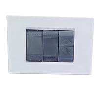 Plaques compatibles Bticino Living light Bticino Living Iinternational Modèle carré en technopolymère brossé plaque 3 4 7 modules pour supports LN4703 et N4703 (3 modules, blanc)