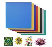 Plaques de contreplaqué colorées - Bois non traité - Coffret de 8 pièces - 3 mm d'épaisseur - 30 x 30 cm - Idéal pour la modélisation, la découpe laser et la gravure