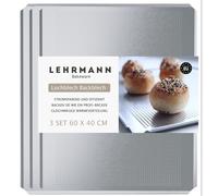 Plaques de cuisson en aluminium perforées, format 60x40 cm, pour pain et pizza. (Lot de 3)