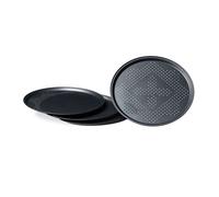 Relaxdays 10020494 Plaques de cuisson pizza rondes avec perforations diamètre intérieur 29 cm lot de 4 revêtement antiadhésif, anthracite