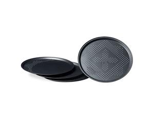 Plaques de cuisson pizza - Relaxdays - 10020494 - diamètre 29 cm - lot de 4 - perforées
