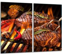 Plaques de recouvrement de cuisinière 2 pièces 30x52 Couverture de plaque vitrocéramique verre grill