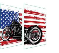 Plaques de recouvrement pour cuisinière 2 pièces 35x52 Couverture de champ en vitrocéramique Planche à découper Moto Flag
