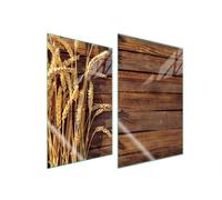 Plaques de recouvrement pour cuisinière 2 pièces 35x52 Couverture de champ en vitrocéramique Planche à découper Céréales bois