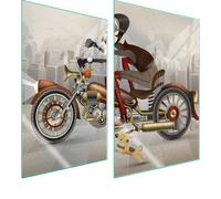 Plaques de recouvrement pour cuisinière 2 pièces 35x52 Couverture de champ en vitrocéramique Planche à découper moto Gris