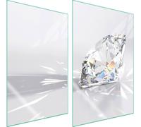 Plaques de recouvrement pour cuisinière 2 pièces 35x52 Couverture de champ en vitrocéramique Planche à découper Diamant