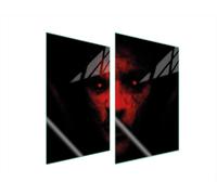 Plaques de recouvrement pour cuisinière 2 pièces 35x52 Couverture de plaque vitrocéramique Planche à découper visage rouge