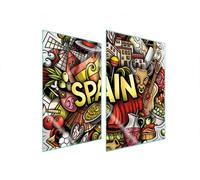 Plaques de recouvrement pour cuisinière 2 pièces 35x52 Vitrocéramiquefeldabdeckung Glas planche à découper Espagne Stier