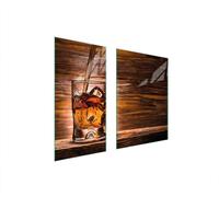 Plaques de recouvrement pour cuisinière 2 pièces 75x52 Couverture de champ en vitrocéramique Planche à découper en bois Whiskey