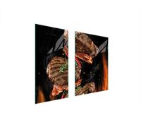 Plaques de recouvrement pour cuisinière 2 pièces 75x52 Couverture de champ en vitrocéramique Planche à découper gril repas