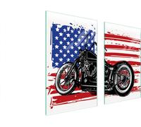 Plaques de recouvrement pour cuisinière 2 pièces 75x52 Couverture de champ en vitrocéramique Planche à découper Moto Flag