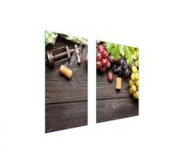 Plaques de recouvrement pour cuisinière 2 pièces 75x52 Couverture de champ en vitrocéramique Planche à découper en bois de raisin