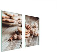 Plaques de recouvrement pour cuisinière 2 pièces 75x52 Couverture de champ en vitrocéramique Planche à découper Gâteau en bois