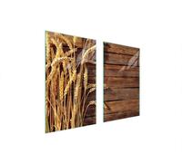 Plaques de recouvrement pour cuisinière 2 pièces 75x52 Couverture de champ en vitrocéramique Planche à découper Céréales bois