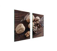 Plaques de recouvrement pour cuisinière 2 pièces 75x52 Couverture de champ vitrocéramique Planche à découper cacahuètes bois