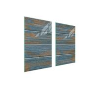 Plaques de recouvrement pour cuisinière 2 pièces 75x52 Couverture pour champ vitrocéramique Verre Planche à découper Bois Turquoise