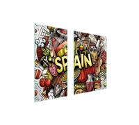 Plaques de recouvrement pour cuisinière 2 pièces 75x52 Vitrocéramiquefeldabdeckung Glas planche à découper Espagne Stier