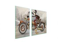 Plaques de recouvrement pour cuisinière 2 pièces 90x52 Vitrocéramiquefeldabdeckung Glas planche à découper moto Grau
