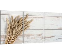 Plaques de recouvrement pour cuisinière 3 pièces 30x52 Couvercle pour plaque vitrocéramique Verre, bois de blé