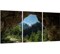 Plaques de recouvrement pour cuisinière 3 pièces 30x52 Couvercle pour plaque vitrocéramique, verre, paysage forêt