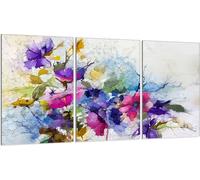 Plaques de recouvrement pour cuisinière 3 pièces 30x52 Couverture de plaque vitrocéramique, verre, fleurs Art.