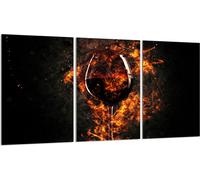 Plaques de recouvrement pour cuisinière 3 pièces 30x52 Couverture de plaque vitrocéramique verre, vin feu