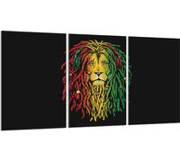 Plaques de recouvrement pour cuisinière 3 pièces 30x52 Vitrocéramiquefeldabdeckung Glas, Löwe Rasta