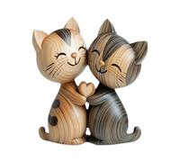 Plaques décoratives esthétiques en forme de chat mignon | Jolie décoration d'intérieur amusante en 2D - Couple de chats - Pour cabine, bibliothèque, entrée, salon, anniversaire