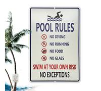 Plaques Métalliques Pour Piscine,Panneaux Métalliques Amusants Pour Piscine - Panneau indicateur en métal | Panneau d'avertissement de piscine en métal Vintage, conception de texte humoristique pour o
