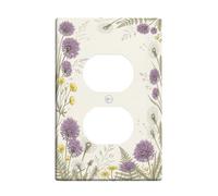 Plaques murales de sortie duplex en forme de pissenlit, botanique vintage allium fougère printanière en plastique violet taille standard pour maison, salon, nouvel appartement