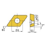 Plaquette avec revêtement 55° DNMG110408 - taille 11 - 5 pcs Optimum DNMG110408