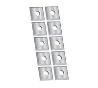 Plaquette carrée | 12 x 12 x 1,5 mm 35° | 10 pièces | Couteaux réversibles adaptés au bois dur et au bois tendre | Couteaux de rechange pour prétailleurs, fraises à laquer, fraises à rainer |T08CR