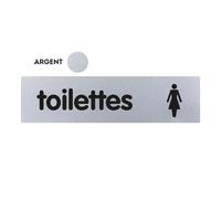 Plaquette de porte plexiglas 170 x 45 mm - Toilettes Femmes - Classique argent - NOVAP - 4322209
