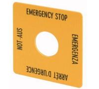 Plaquette De Repérage Eaton M22-xyk1 216484 (l X H) 50 Mm X 50 Mm Not-aus (de, En, Fr, It) Jaune 1 Pc(s)