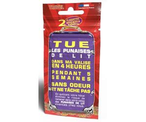 Plaquettes Anti-Punaises de Lit pour Valise, Pack de 2 | Protection 5 Semaines, Sans Odeur, Ne tache pas, Idéal pour les voyages