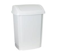 Plast Team Poubelle de cuisine 13411731 – Couvercle basculant 25 l Blanc