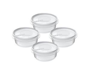 Plast Team 15900101 frischaltebox Helsinki Lot de 4 doses Transparent Couvercle Transparent 4 x 300 ML