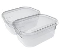 Plast Team 15940101 frischaltebox Helsinki-Lot de 2 boîtes avec Couvercle Transparent/Transparent 2 x 400 ML