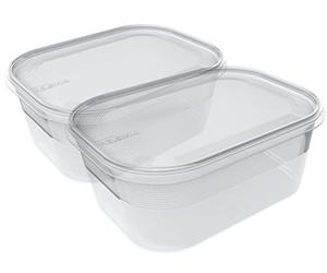 Plast Team 15940101 frischaltebox Helsinki-Lot de 2 boîtes avec Couvercle Transparent/Transparent 2 x 400 ML