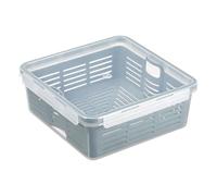 Plast Team Boîte de conservation avec égouttoir, 2,5 litres, hermétique, fermeture à clic, passe au lave-vaisselle, au réfrigérateur et au congélateur, empilable, adaptée à un usage alimentaire