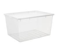 Grande Malle en plastique transparente pour vêtements 134 litres Basic Box