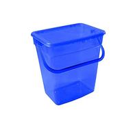 Boîte à lessive, 10 litres, bleu transparent